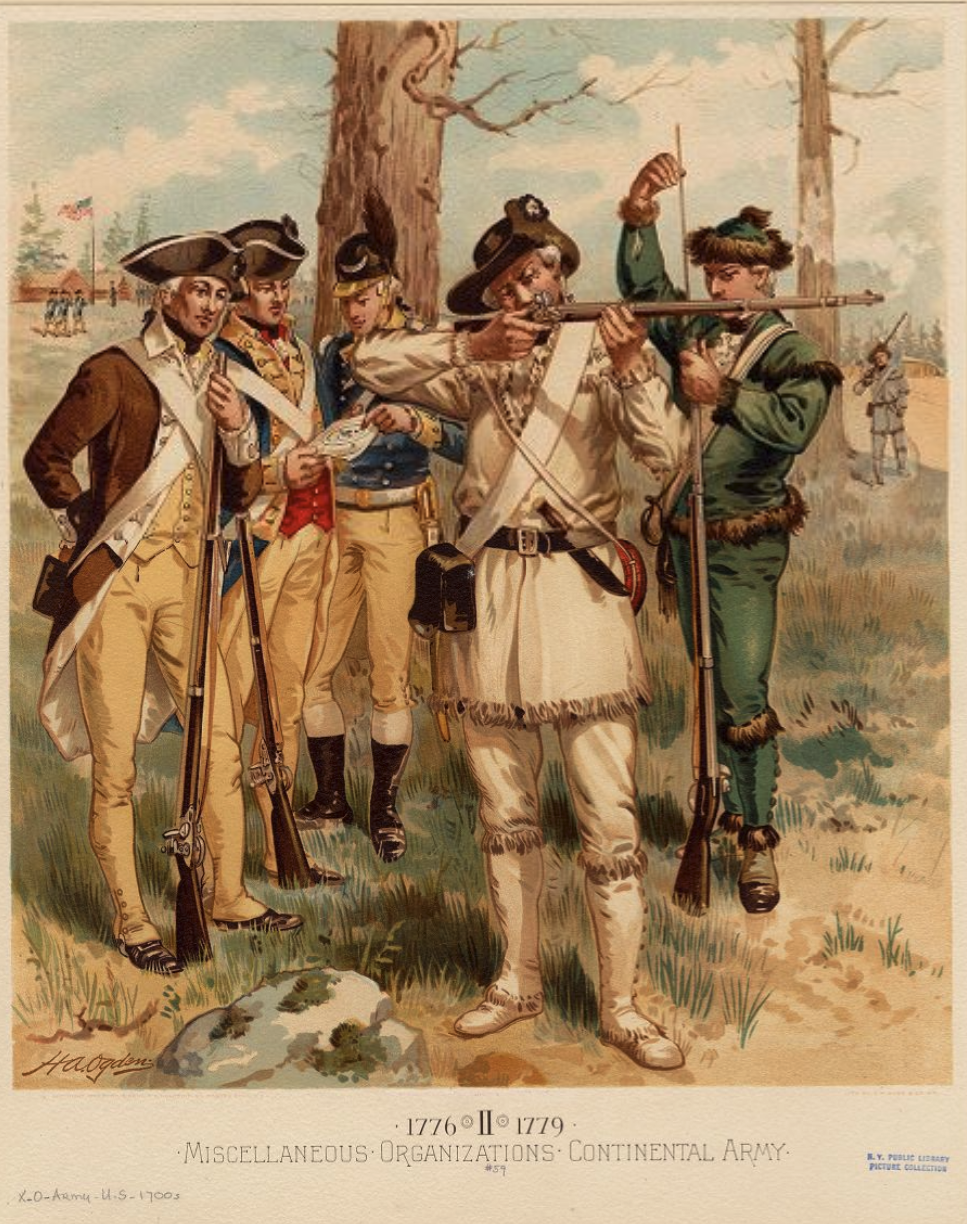 The Miriam and Ira D. Wallach Division of Art, Prints and Photographs: Picture Collection, The New York Public Library. “Miscellaneous organizations Continental Army, 1776-1779” New York Public Library Digital Collections.